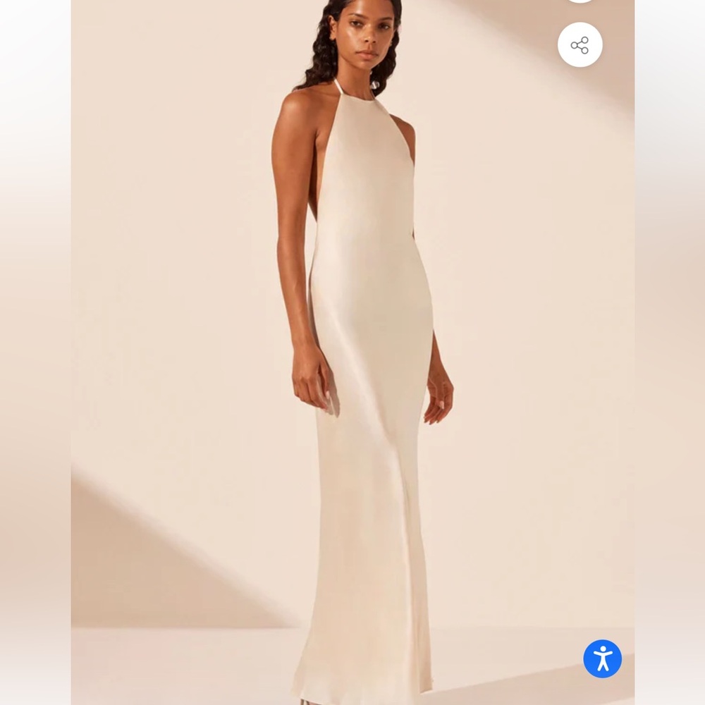 Shona Joy La Lune Low Back Halter Dress - Cream